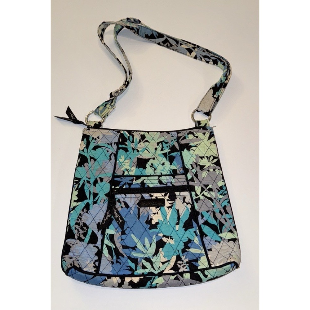 Vera Bradley Crossbody/Shoulder Bag Blue Gray Black Camo Floral Print